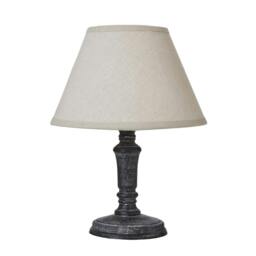 Rackhams Palmyra Column Linen Table Lamp (UK Plug) - Grey - One Size - Grey - 100% Mixed - thumbnail 1