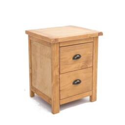 Rackhams Lugo 2 Drawer Bedside Table - Light Brown - thumbnail 3