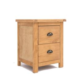 Rackhams Lugo 2 Drawer Bedside Table - Light Brown - thumbnail 2