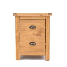 Rackhams Lugo 2 Drawer Bedside Table - Light Brown - thumbnail 1