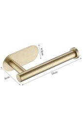 Rackhams Stainless Steel Self-Adhesive Non-Perforated Bathroom Paper Towel Holder - Gold - thumbnail 2