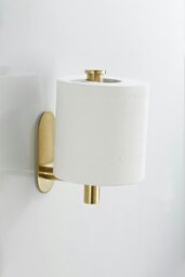 Rackhams Stainless Steel Self-Adhesive Non-Perforated Bathroom Paper Towel Holder - Gold - thumbnail 4