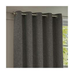 Rackhams New Galaxy Chenille Eyelet Curtains - Charcoal - 168cm x 229cm - Charcoal - 100% Polyester - thumbnail 3