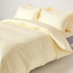 Rackhams Silky 330 TC Egyptian Cotton Satin Stripe Fitted Sheet – 30 cm Deep - White - Super King - thumbnail 5