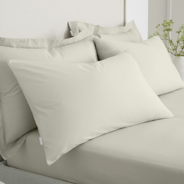 Rackhams 200 Thread Count Cotton Percale Standard Pillowcase Pair - Natural - 50x75cm (x2) - image 1