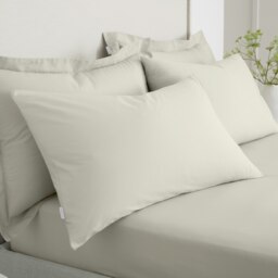 Rackhams 200 Thread Count Cotton Percale Standard Pillowcase Pair - Natural - 50x75cm (x2)