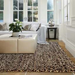 Rackhams Rocks Shaggy Beige Wool Rug – Thick Tubular Pile - 80X150 cm - thumbnail 5