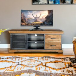 Rackhams Dunphy Industrial TV Media Unit - 140 cm - 60 cm - Wood