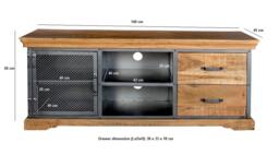 Rackhams Dunphy Industrial TV Media Unit - 140 cm - 60 cm - Wood - thumbnail 4