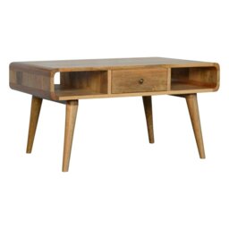 Rackhams Curved Oak-ish Coffee Table - thumbnail 2