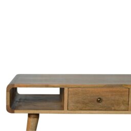Rackhams Curved Oak-ish Coffee Table - thumbnail 6