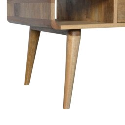 Rackhams Curved Oak-ish Coffee Table - thumbnail 4