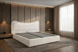 Rackhams Luxury Curved Ottoman Storage Bed Frame with Gas Lift - King - thumbnail 2