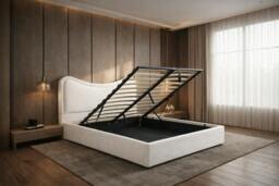 Rackhams Luxury Curved Ottoman Storage Bed Frame with Gas Lift - King - thumbnail 4