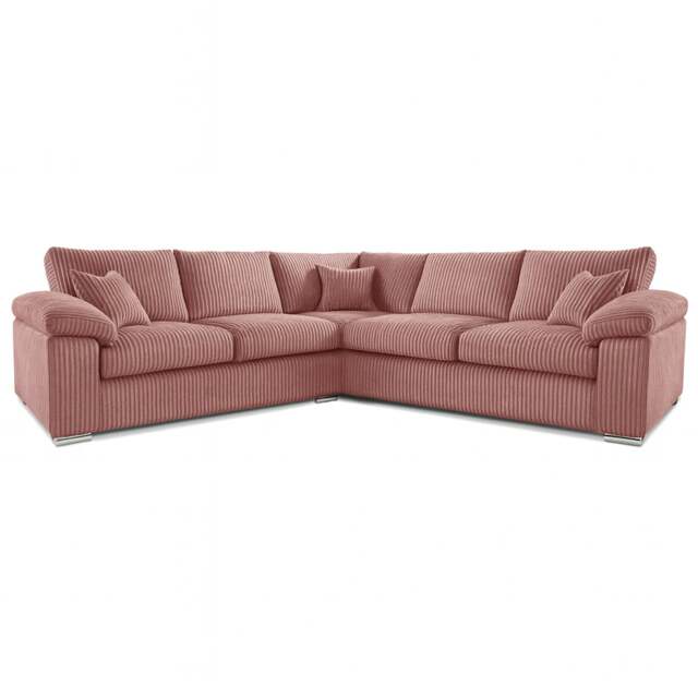 Rackhams Delta Full Jumbo Cord 5 Seater Corner Sofa - Pink - image 1