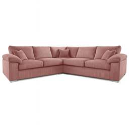 Rackhams Delta Full Jumbo Cord 5 Seater Corner Sofa - Pink - thumbnail 1