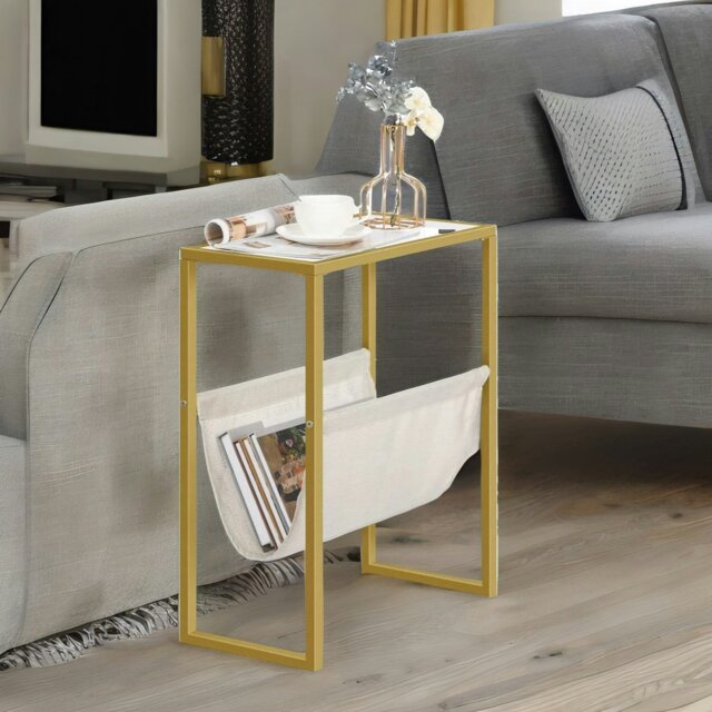 Rackhams Sofa End Table with Fabric Magazine Holder - image 1