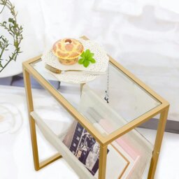 Rackhams Sofa End Table with Fabric Magazine Holder - thumbnail 3
