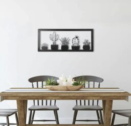 Rackhams Cacti In Frame Metal Wall Art - Modern Indoor & Outdoor Cactus Décor