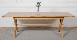 Rackhams Vermont 200 - 240cm Cross Leg Large Oak Extending Dining Table - Brown - Matte Laquer - 1 - thumbnail 4