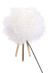 Rackhams White Feather Lampshade Tripod Table Lamp Fixtures Decor - Warm Light - Multi - One Size - thumbnail 4
