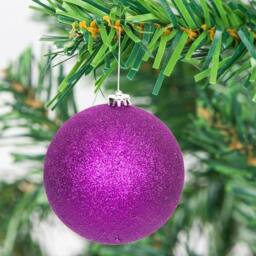 Rackhams 15cm Purple Shatterproof Christmas Baubles Set of 3 for Tree, Garland and Home Decor - 15CM - PVC - Christmas bauble set - thumbnail 6