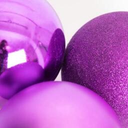 Rackhams 15cm Purple Shatterproof Christmas Baubles Set of 3 for Tree, Garland and Home Decor - 15CM - PVC - Christmas bauble set - thumbnail 4