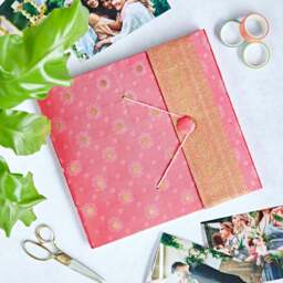 Rackhams Large Sari Fabric Photo Album - Purple - thumbnail 6