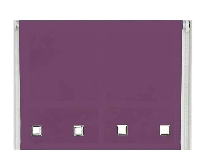 Rackhams Aubergine Square Eyelet Edge Roller Blind - 210cm - image 1