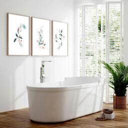 Rackhams Bathroom wall decor UK - Set of 3 Botanical art prints - 20 x 30 in / 50 x 76 cm - Polyester Canvas 260 gsm - Canvas wrapped - thumbnail 3