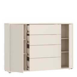 Rackhams Alice Springs Wide Sideboard with 4 Drawers & 2 Doors with Push-to-Open in Sand - W 143.9 X  H 99.1 X  D 34.9cm - Sand - 1 - thumbnail 5