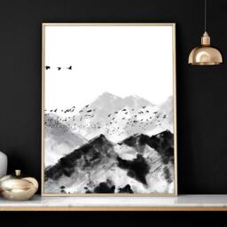Rackhams Scandi Artwork - set of 3 wall art prints - A2 16.54 x 23.39 in / 42 x 59.4 cm - Satin Photo paper 280 gsm - Oak Frame - thumbnail 4
