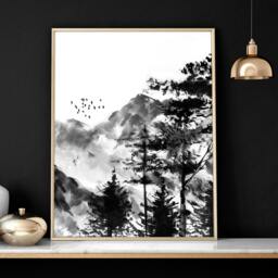 Rackhams Scandi Artwork - set of 3 wall art prints - A2 16.54 x 23.39 in / 42 x 59.4 cm - Satin Photo paper 280 gsm - Oak Frame - thumbnail 5