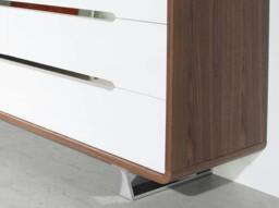 Rackhams Chest of Drawers White Wood, Walnut and Chromed Steel 7106 - thumbnail 5