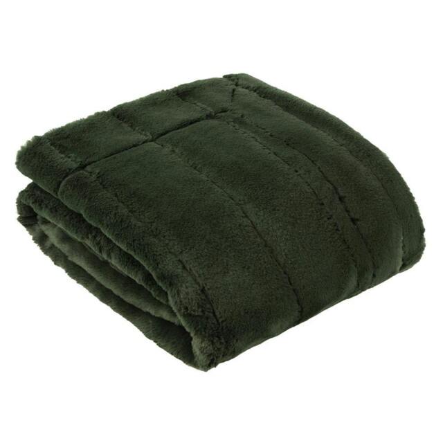 Rackhams Empress Faux Fur Throw - Pine - 140cm x 200cm - Pine - 100% Polyester - image 1