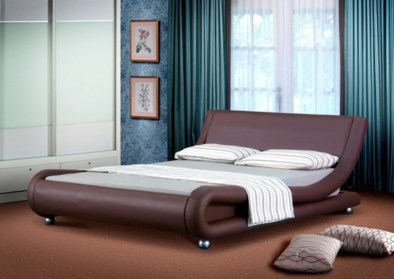 Rackhams Mallorca Faux Leather Bed Frame - Sleek & Modern Upgrade for Your Bedroom Decor - Chocolate - 5ft - image 1