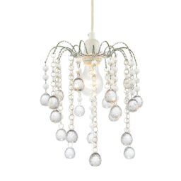 Rackhams Chic Waterfall Pendant Light Shade with Clear Acrylic Balls and Beads - thumbnail 2