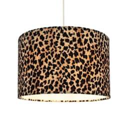 Rackhams Modern and Distinctive Leopard Print Table/Pendant Lamp Shade in Soft Velvet - thumbnail 2