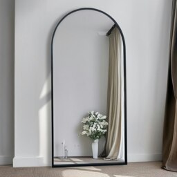 Rackhams Metal Arch Full Length Mirror 180cm x 90cm - Black - thumbnail 1