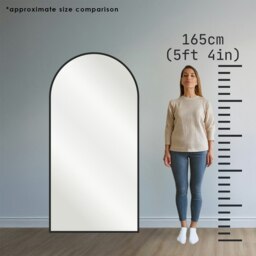 Rackhams Metal Arch Full Length Mirror 180cm x 90cm - Black - thumbnail 2