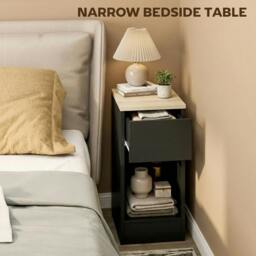 Rackhams Bedside Tables Set of 2, Nightstands for Bedroom, Living Room - Black - thumbnail 5