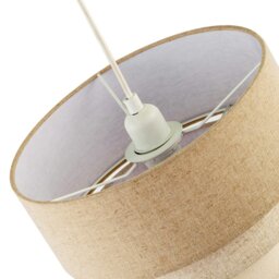 Rackhams Contemporary Round Triple Tier Beige and Oatmeal Linen Pendant Shade - thumbnail 3