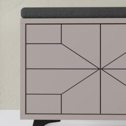 Rackhams Modern Dune Shoe Storage Bench with Fabric Seat 4 Doors Cabinet 107(W)cm Metal Legs Organizer Hallway - White - thumbnail 6
