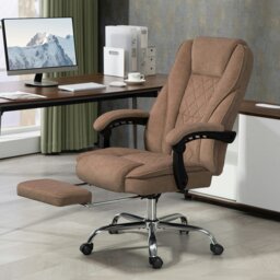 Rackhams Massage Office Chair, Heated Reclining Desk Chair, Brown - Grey - thumbnail 2