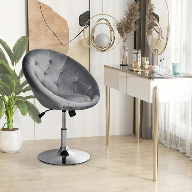 Rackhams Swivel Dining Height Bar Stool Adjustable Armless Tub Chair Grey - image 1