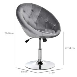 Rackhams Swivel Dining Height Bar Stool Adjustable Armless Tub Chair Grey - Grey - thumbnail 5