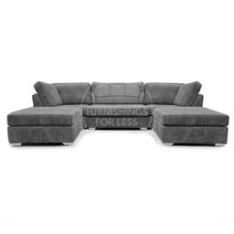 Rackhams Bishop U-Shaped Fullback Jumbo Cord Sofa - Teal - thumbnail 4