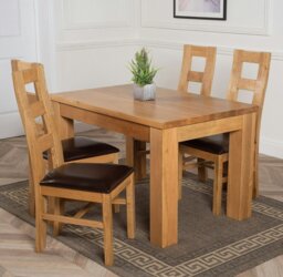 Rackhams Dakota Small Oak Dining Table with Yale Oak Chairs - Natural Oak - 4 chairs - thumbnail 3