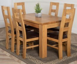 Rackhams Dakota Small Oak Dining Table with Yale Oak Chairs - Natural Oak - 4 chairs - thumbnail 4