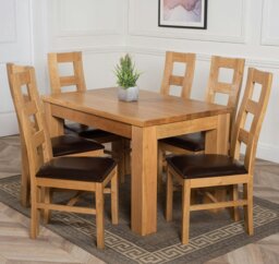 Rackhams Dakota Small Oak Dining Table with Yale Oak Chairs - Natural Oak - 4 chairs - thumbnail 5